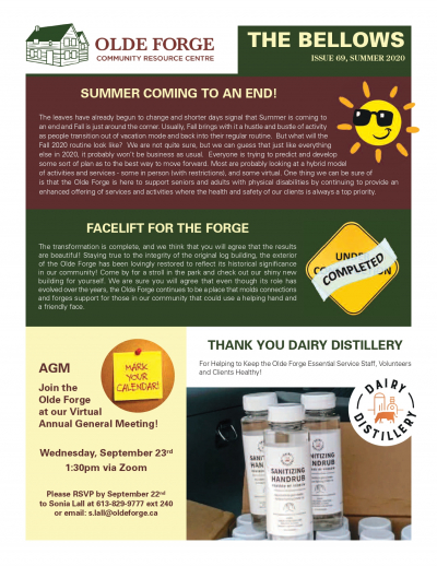 The Bellows Newsletter Fall 2020