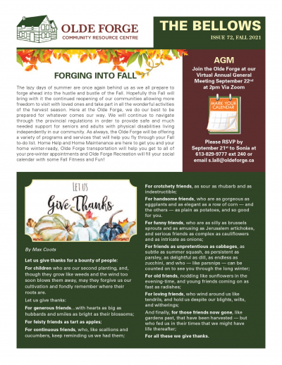 The Bellows Newsletter- Fall 2021